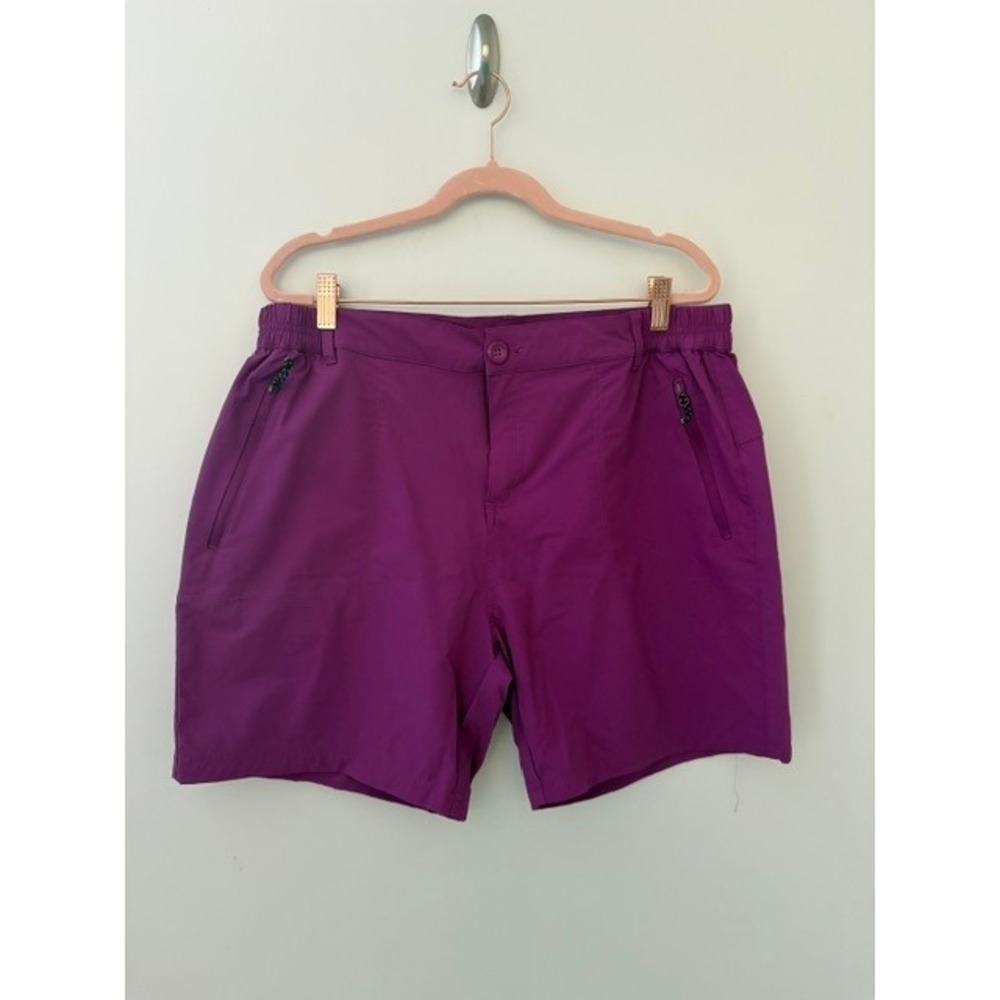 Outdoor Sports Womens Magenta Hiking Shorts Purple Zipper Pockets Size XL US